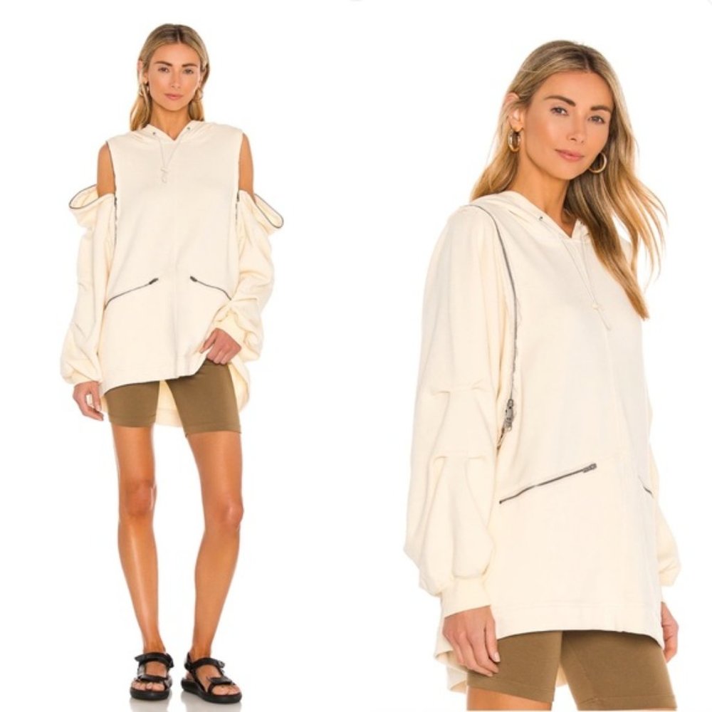 Free People Zip Hoodie Vest Close Call Sweatshirt